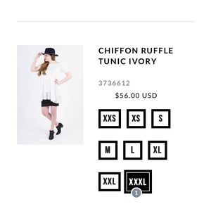 Chiffon Ruffle Tunic Ivory